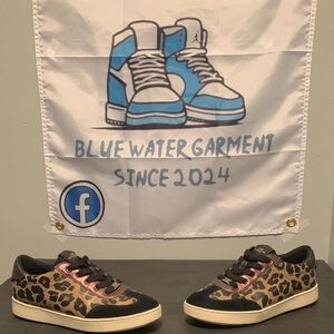 Coach Leopard Print Sneakers with Black Accents